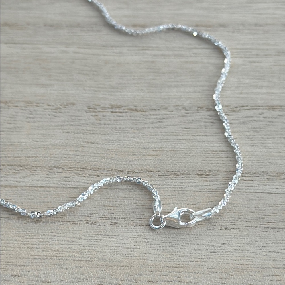 20” Italian Twisted Rock .925 Silver Necklace - Picture 3 of 3